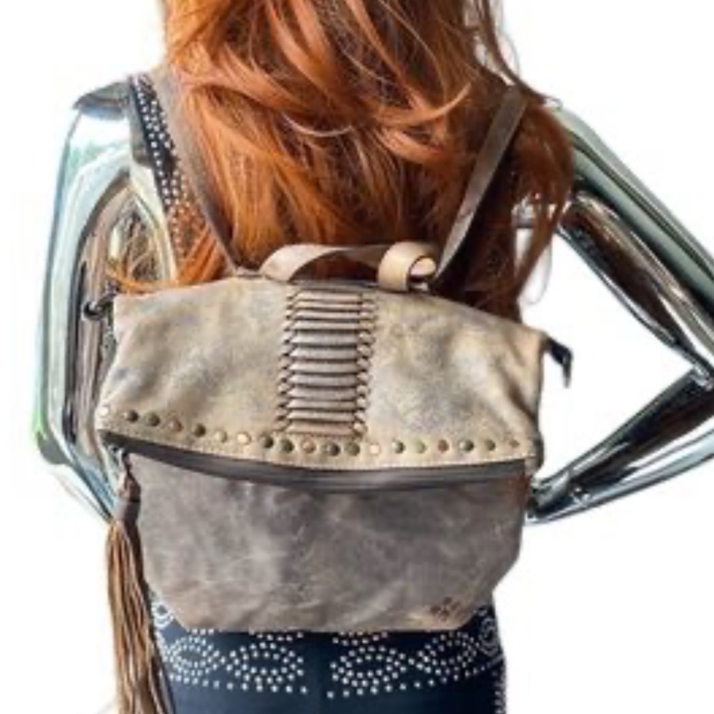 PATRICIA NASH Distressed Luzille Leather Convertible Backpack Purse Bag